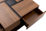 Coffee Table, Table with 4 Drawers, Unique Color Matching and Line Design, Storage Below. 78x78x40 cm - Image 16