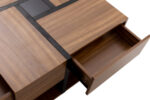 Coffee Table, Table with 4 Drawers, Unique Color Matching and Line Design, Storage Below. 78x78x40 cm - Image 18