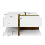 High-Gloss Coffee Table, Table with 4 Drawers, Unique Color Matching and Line Design, Storage Below - Image 12