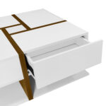High-Gloss Coffee Table, Table with 4 Drawers, Unique Color Matching and Line Design, Storage Below - Image 15
