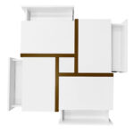 High-Gloss Coffee Table, Table with 4 Drawers, Unique Color Matching and Line Design, Storage Below - Image 18
