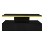 Coffee Table with Drawers, High-Gloss Lacquer Finish, Side Table with Two Shelf Levels, with LED Lighting - Image 17