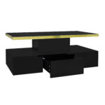 Coffee Table with Drawers, High-Gloss Lacquer Finish, Side Table with Two Shelf Levels, with LED Lighting - Image 22