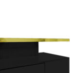 Coffee Table with Drawers, High-Gloss Lacquer Finish, Side Table with Two Shelf Levels, with LED Lighting - Image 24