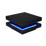 Square Coffee Table in Black - Modern Technological Style with 16-Color LED Lighting, 70x70x36 cm - Image 15