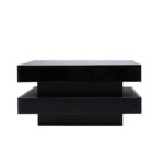 Square Coffee Table in Black - Modern Technological Style with 16-Color LED Lighting, 70x70x36 cm - Image 18