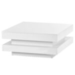 Square Coffee Table in White - Modern Technological Style, with Bluetooth LED Strip, 70x70x36 cm - Image 16