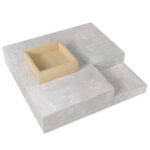 Coffee Table, Living Room Table, Side Table with Removable Storage Box, Concrete Gray and Wood Color - Image 10