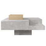 Coffee Table, Living Room Table, Side Table with Removable Storage Box, Concrete Gray and Wood Color - Image 12