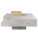 Coffee Table, Living Room Table, Side Table with Removable Storage Box, Concrete Gray and Wood Color - Image 17