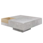 Coffee Table, Living Room Table, Side Table with Removable Storage Box, Concrete Gray and Wood Color - Image 20
