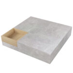 Coffee Table, Living Room Table, Side Table with Removable Storage Box, Concrete Gray and Wood Color - Image 23