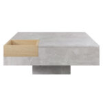 Coffee Table, Living Room Table, Side Table with Removable Storage Box, Concrete Gray and Wood Color - Image 24
