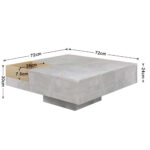 Coffee Table, Living Room Table, Side Table with Removable Storage Box, Concrete Gray and Wood Color - Image 2