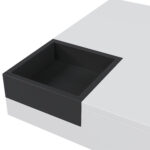 Konferenční stolek, lesklý stolek do obývacího pokoje, odkládací stolek s odnímatelnou úložnou krabicí, design v bílé barvě s barevnými bloky - Obrázek 21