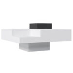 Coffee Table, High-Gloss Living Room Table, Side Table with Detachable Storage Box, Color-Block White Design - Image 23