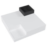 Coffee Table, High-Gloss Living Room Table, Side Table with Detachable Storage Box, Color-Block White Design - Image 24