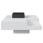 Coffee Table, High-Gloss Living Room Table, Side Table with Detachable Storage Box, Color-Block White Design - Image 25