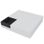 Coffee Table, High-Gloss Living Room Table, Side Table with Detachable Storage Box, Color-Block White Design - Image 27