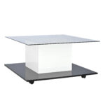 Coffee Table Made of High-Gloss Glass, Movable Coffee Table with Swivel Casters - Image 17
