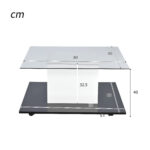 Coffee Table Made of High-Gloss Glass, Movable Coffee Table with Swivel Casters - Image 9
