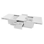 High-Gloss Living Room Coffee Table with Push-Pull Storage Structure, Double-Sided Drawers - Image 10
