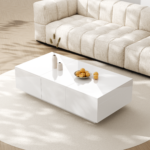 High-Gloss Living Room Coffee Table with Push-Pull Storage Structure, Double-Sided Drawers - Image 4