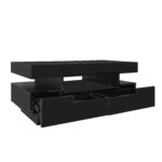 Coffee Table with High-Gloss Surface, LED Light Strip, Four Drawers Front and Back, Large Storage Space - Image 17