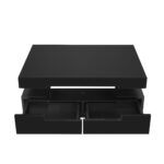 Coffee Table with High-Gloss Surface, LED Light Strip, Four Drawers Front and Back, Large Storage Space - Image 19