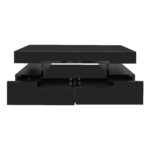 Coffee Table with High-Gloss Surface, LED Light Strip, Four Drawers Front and Back, Large Storage Space - Image 20