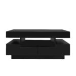 Coffee Table with High-Gloss Surface, LED Light Strip, Four Drawers Front and Back, Large Storage Space - Image 22