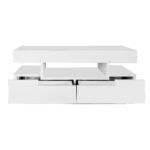 Coffee Table with High-Gloss Surface, LED Light Strip, Four Drawers Front and Back, Large Storage Space - Image 18