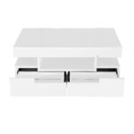 Coffee Table with High-Gloss Surface, LED Light Strip, Four Drawers Front and Back, Large Storage Space - Image 19