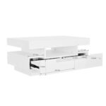 Coffee Table with High-Gloss Surface, LED Light Strip, Four Drawers Front and Back, Large Storage Space - Image 9