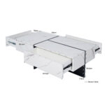 High-Gloss Coffee Table, White Marble Imitation Structure with Matching Black Table, 60x60x42 cm - Image 6
