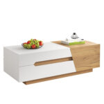 Extendable Coffee Table, Living Room Table with Drawers, Side Table with Color-Block Structure - Image 10