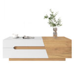 Extendable Coffee Table, Living Room Table with Drawers, Side Table with Color-Block Structure - Image 19