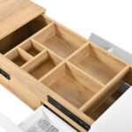 Extendable Coffee Table, Living Room Table with Drawers, Side Table with Color-Block Structure - Image 28