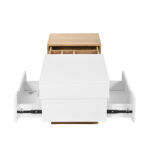 Extendable Coffee Table, Living Room Table with Drawers, Side Table with Color-Block Structure - Image 4