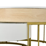 Combination of Large and Small Round Coffee Tables, Height-Adjustable Table Top, Drawer, Golden Details - Image 24