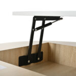 Combination of Large and Small Round Coffee Tables, Height-Adjustable Table Top, Drawer, Golden Details - Image 25