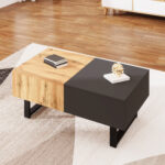 Multi-Functional Modern Sliding Coffee Table with Hidden Storage, High-Quality Wood Material - Image 13