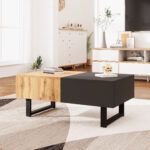 Multi-Functional Modern Sliding Coffee Table with Hidden Storage, High-Quality Wood Material - Image 2