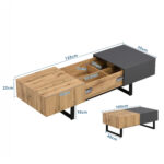 Multi-Functional Modern Sliding Coffee Table with Hidden Storage, High-Quality Wood Material - Image 5