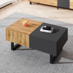 Multi-Functional Modern Sliding Coffee Table with Hidden Storage, High-Quality Wood Material - Image 6