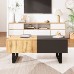 Multi-Functional Modern Sliding Coffee Table with Hidden Storage, High-Quality Wood Material - Image 8