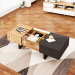 Multi-Functional Modern Sliding Coffee Table with Hidden Storage, High-Quality Wood Material - Image 9