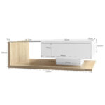 Coffee Table in High-Gloss White and Wood Color Combination. Side Tables, Coffee Tables with Glass and LED Effect - Image 9