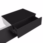Vysokolesklý čierny konferenčný stolík 100x50x32 cm - so sklenenou doskou a zásuvkami, odolný voči poškriabaniu, s 1 zásuvkou – Obrázok 9