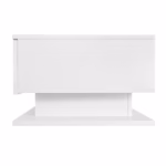 Vysokolesklý biely konferenčný stôl 100x50x32 cm - so sklenenou doskou a zásuvkami, odolný voči poškriabaniu, s 1 zásuvkou – Obrázok 14